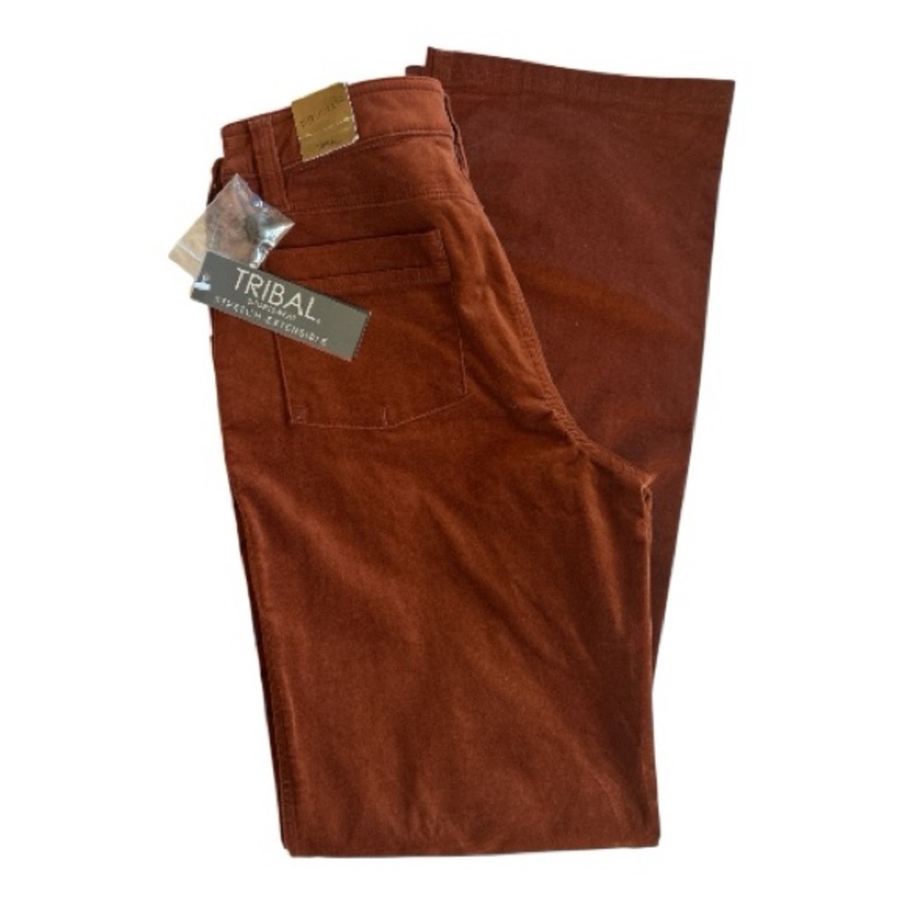 Tribal Women’s Burnt Orange/ Rust Fine Stretch Crushed Velvet Pants. Size 6. NWT - Picture 7 of 7